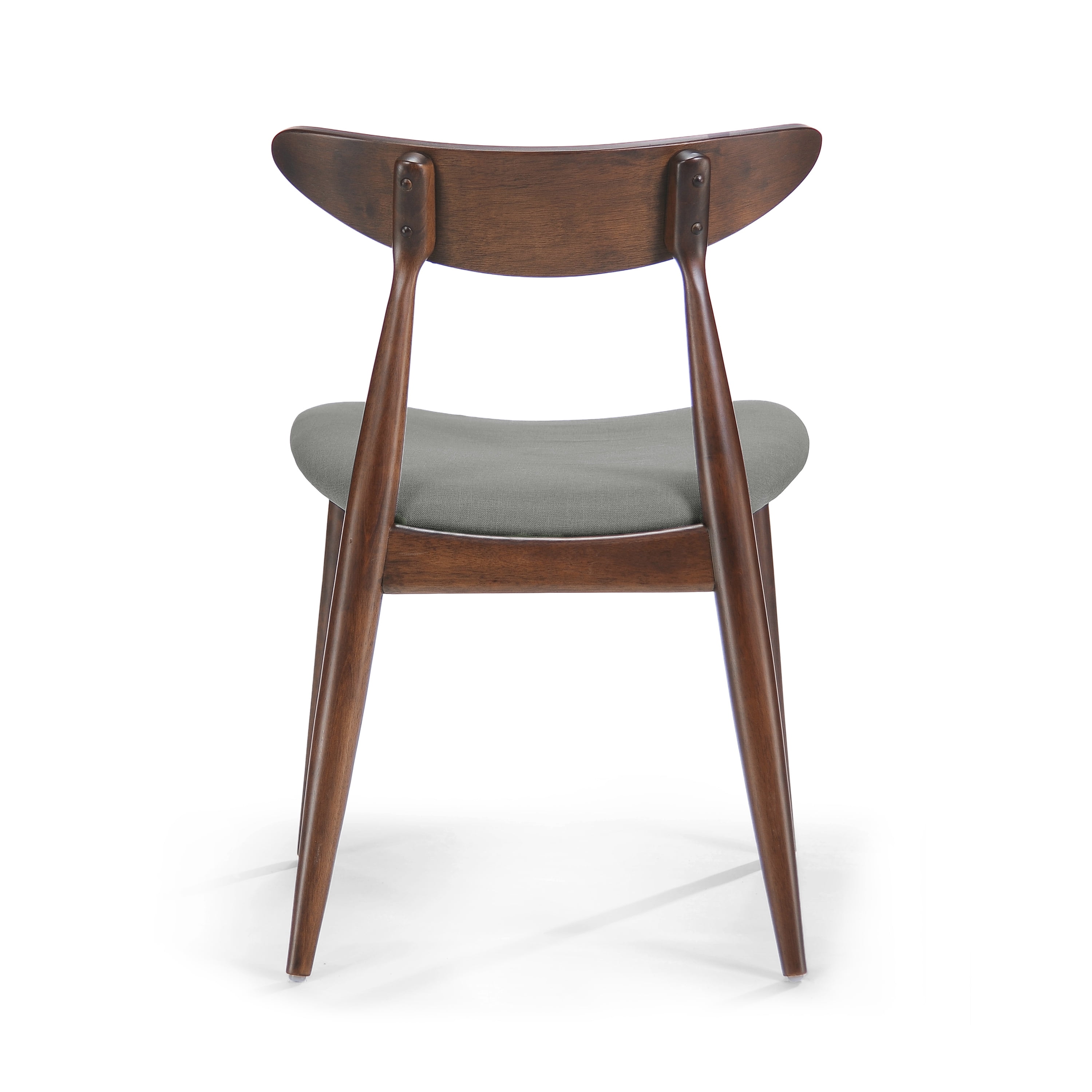 Noble House Branson Indoor Fabric Dining Chairs, Set of 2, Light Grey, Walnut