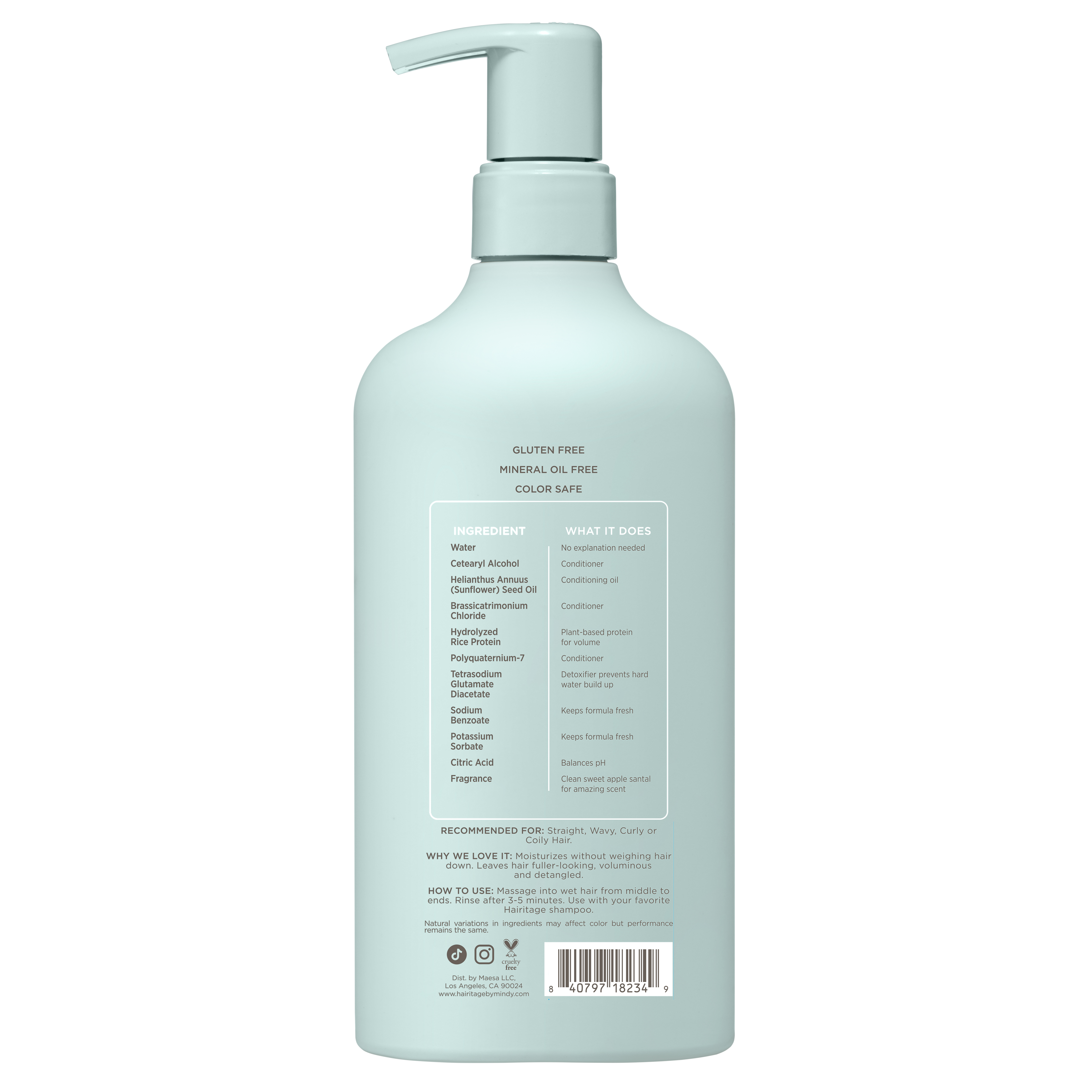 HAIRITAGE Sweet Apple Santal Volumizing Conditioner, 15 fl oz