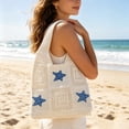 thumbnail image 2 of MDUKONU Crochet Knit Tote Bag for Women, Boho Mesh Shoulder Bag, Summer Beach Vacation Travel Handbag, 2 of 5
