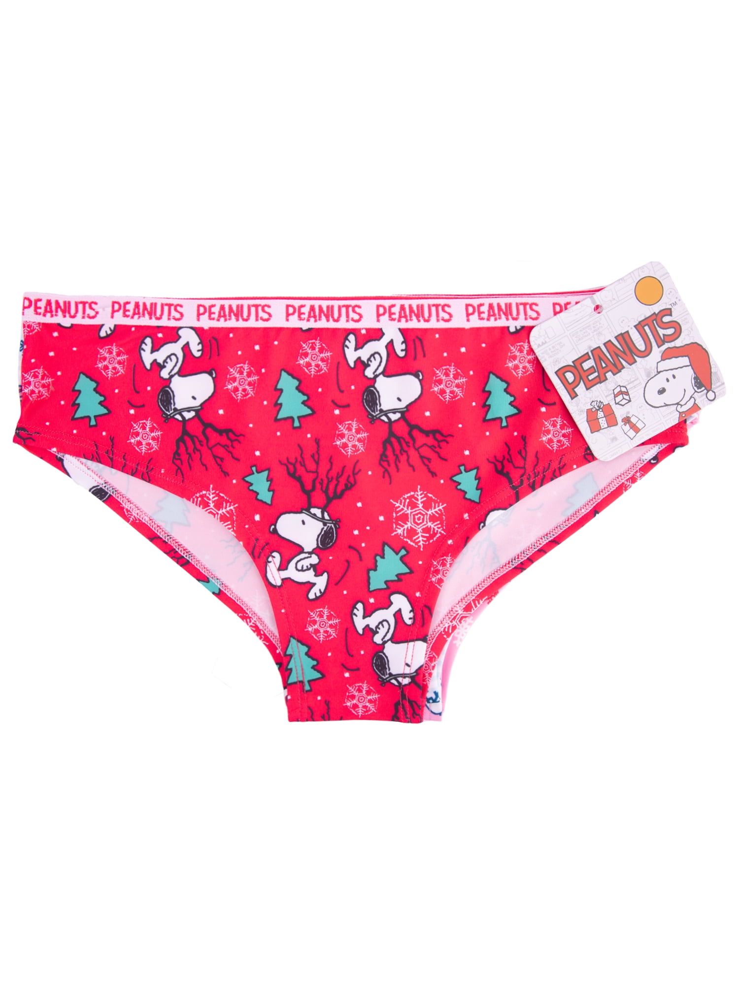 Snoopy Christmas Women's Comfort Stretch Bikini, 3 pack Sizes S to XL