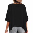 thumbnail image 5 of Womens Casual Spring Summer Solid Short Sleeve O Neck Loose T Shirt Top, 5 of 5