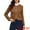 Brown, variant on Women's Collarless Long Sleeve Outerwear Faux Suede Jacket M Brown