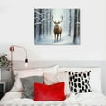 thumbnail image 4 of Nawypu  Winter Tree Snow Scene Canvas Wall Art Elk Deer in Forest Pictures Prints Animal Christmas Painting Artwork for Living Room Bedroom Home Office Decor Gallery Wrapped, 4 of 4