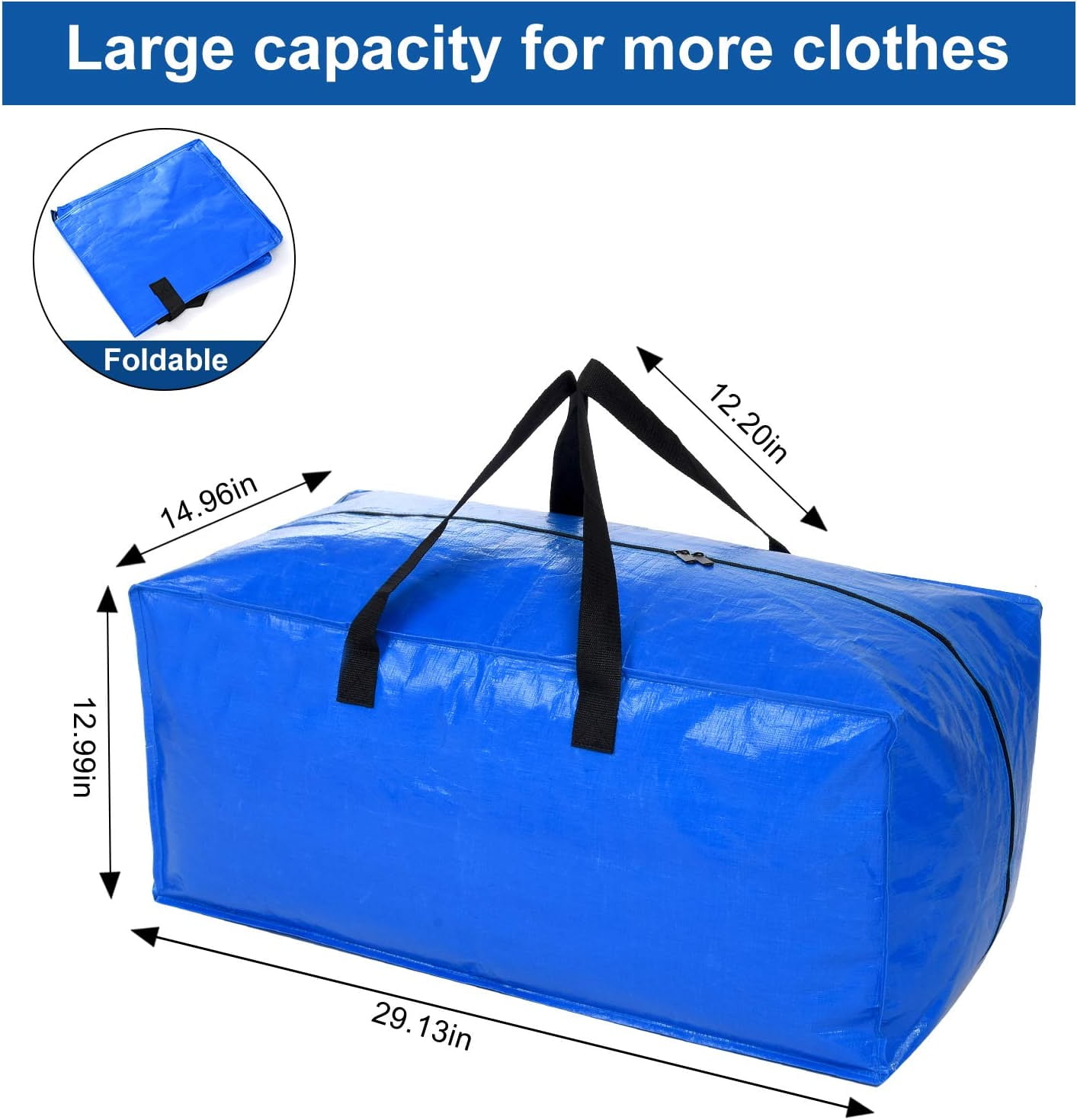 Buy Heavy Duty Extra Large Storage Bags, XL Blue Moving Bags for