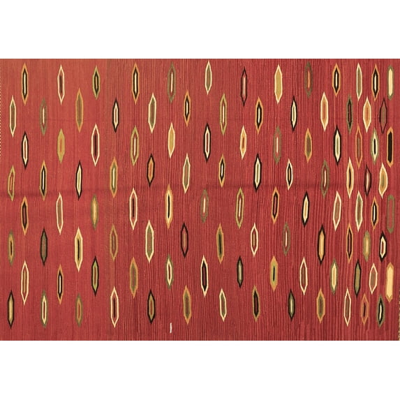 Ahgly Company Indoor Rectangle Abstract Brown Contemporary Area Rugs, 8' x 10'