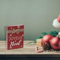 thumbnail image 3 of Christmas Rectangle Table Block With Bow Joyeux Noel, 3 of 3