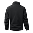thumbnail image 4 of IROINNID Men Solid Stand Collar Half Zip Pullover Wind Jacket, Zip Chest Pocket Elastic Cuff Raglan Lightweight Outdoor Casual Top For Spring Autumn Daily Travel Hiking Wear(Black,2XL), 4 of 9