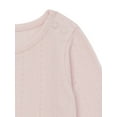 thumbnail image 2 of Garanimals Baby Girl Long Sleeve Pointelle Bodysuit, Sizes 0-24 Months, 2 of 4