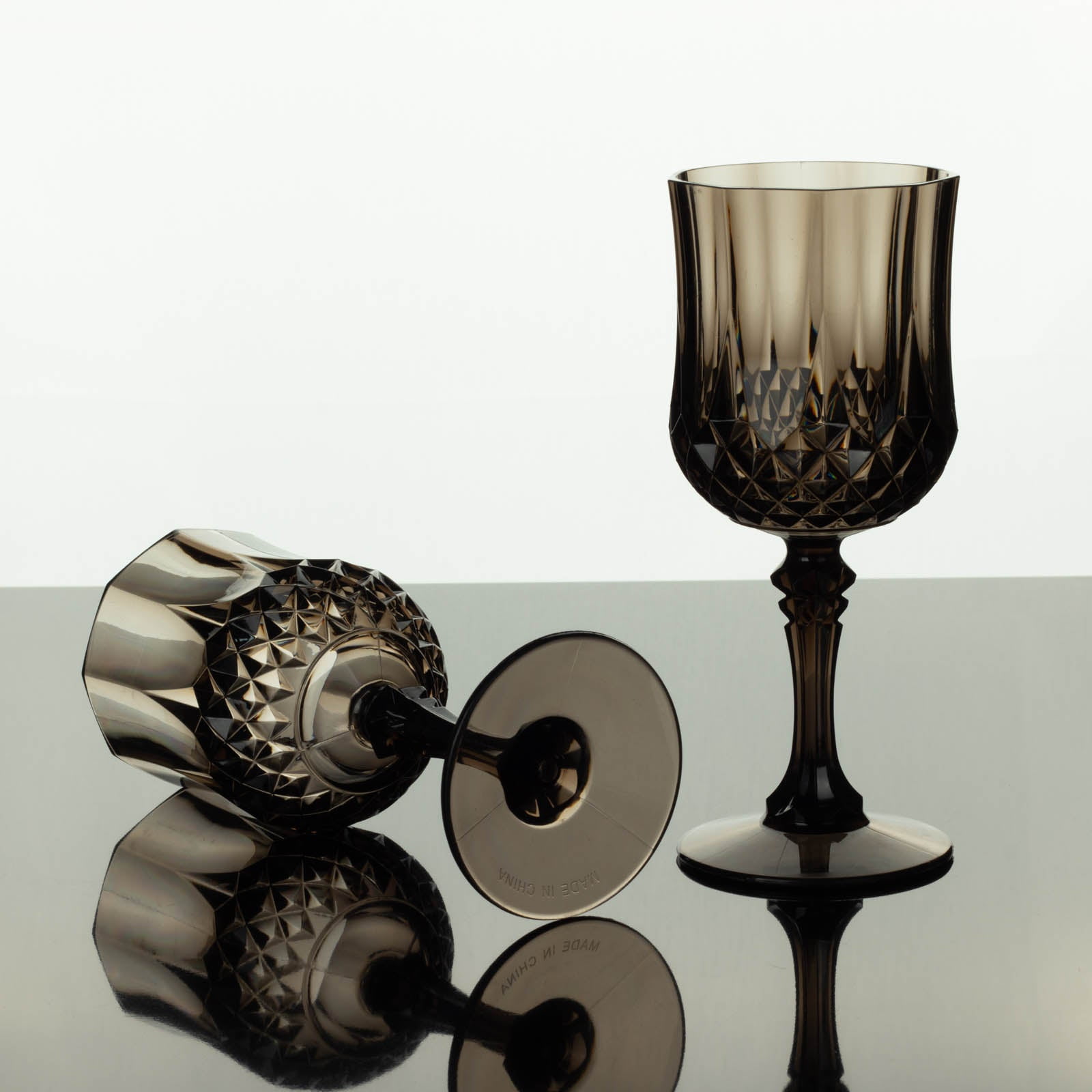 Upscale Black Plastic Wine Cups | 4 Cups