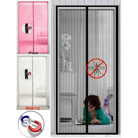 Jinsinto Magnetic Screen Door Upgraded-Model Full Strip Magnets,Reinforced Heavy Duty Mesh Screen Doors Magnets,Full Frame Seal Retractable Door Screen Magnetic Closure 210*100cm