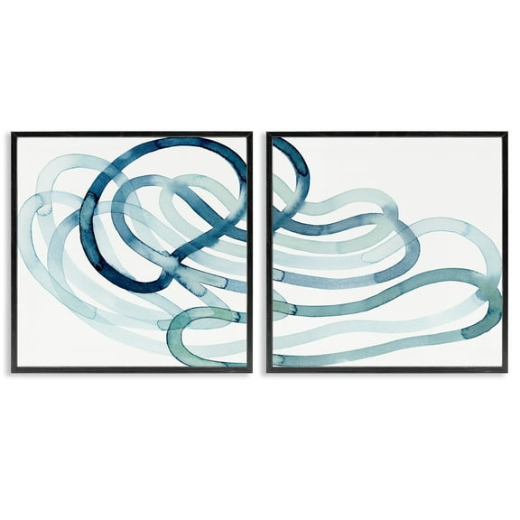 Stupell Industries Lively Organic Abstract Line with Blue Ombre Designed by Grace Popp
