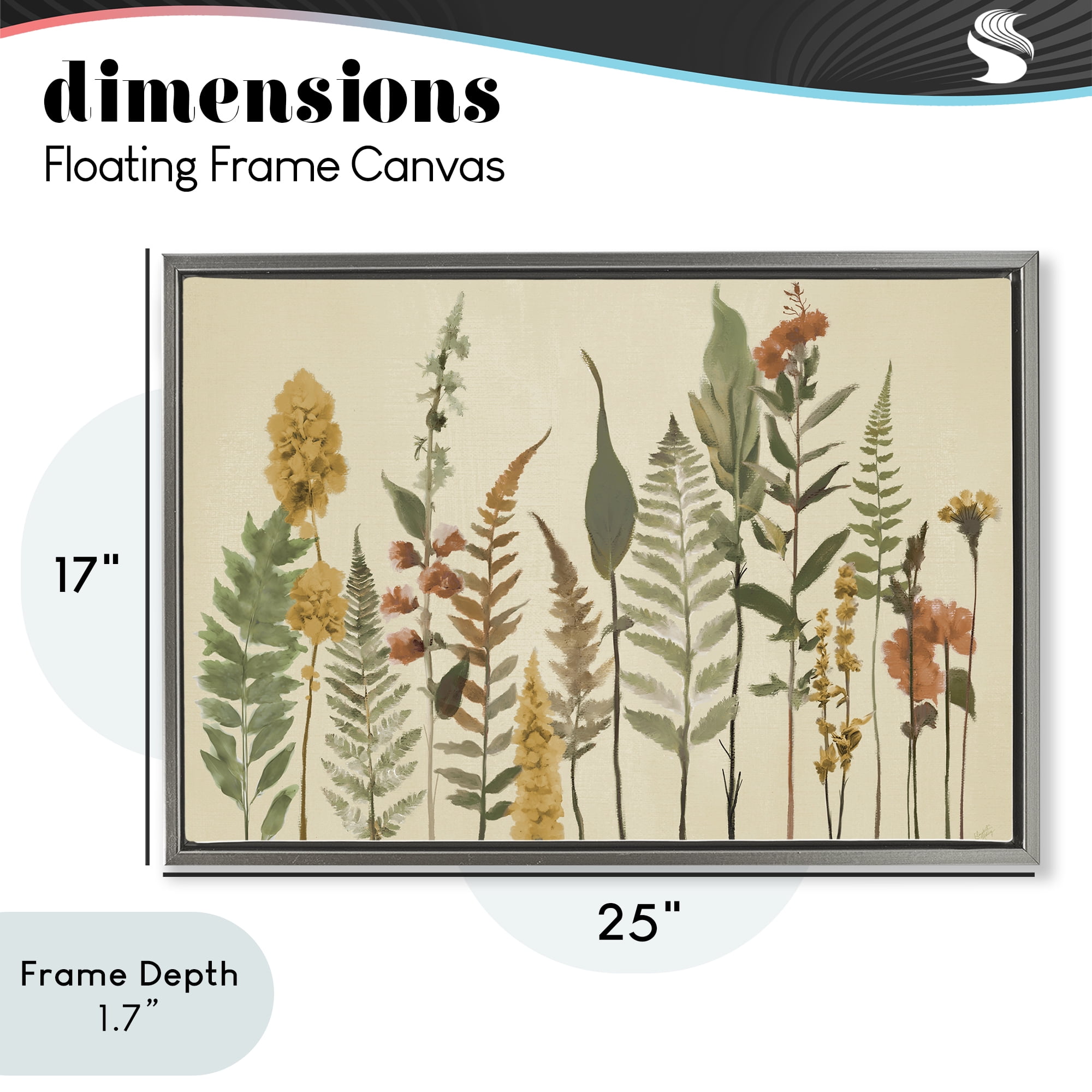 Stupell Industries Fall Toned Botanics Gray Framed Floater Canvas Wall Art, design by Elizabeth Medley