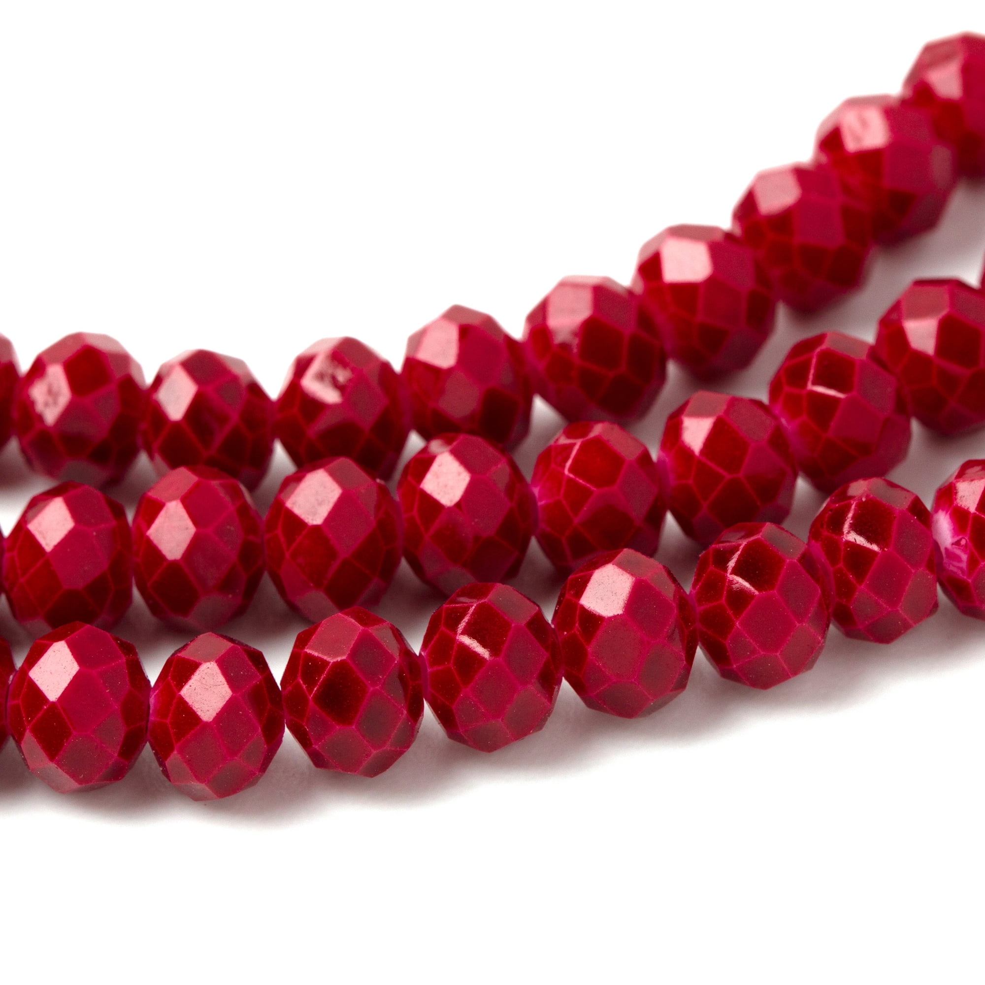 Cousin DIY Glass Crystal Tie-Dye Bead Strand 24", Red Color, 99 Pc, Beads for Jewelry Making, Unisex