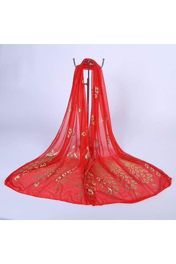 Women Peacock Scarf Long Soft Spring Autumn Wrap Twelve Colors Beach Shawl