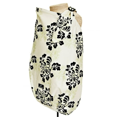 Balboa Baby Nursing Cover 100% Cotton - Lola Black on Beige Floral Design - Dr. Sears Recommended
