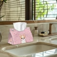 thumbnail image 5 of ZUXONGSY Cute Corgi Tissue Box Cover PU Leather Ttissue Box Cover Rectangle with Snap Button Fashion Tissue Cube Box Cover Wear Resistant Stylish Tissue Box for Home Bathroom Car, 5 of 7