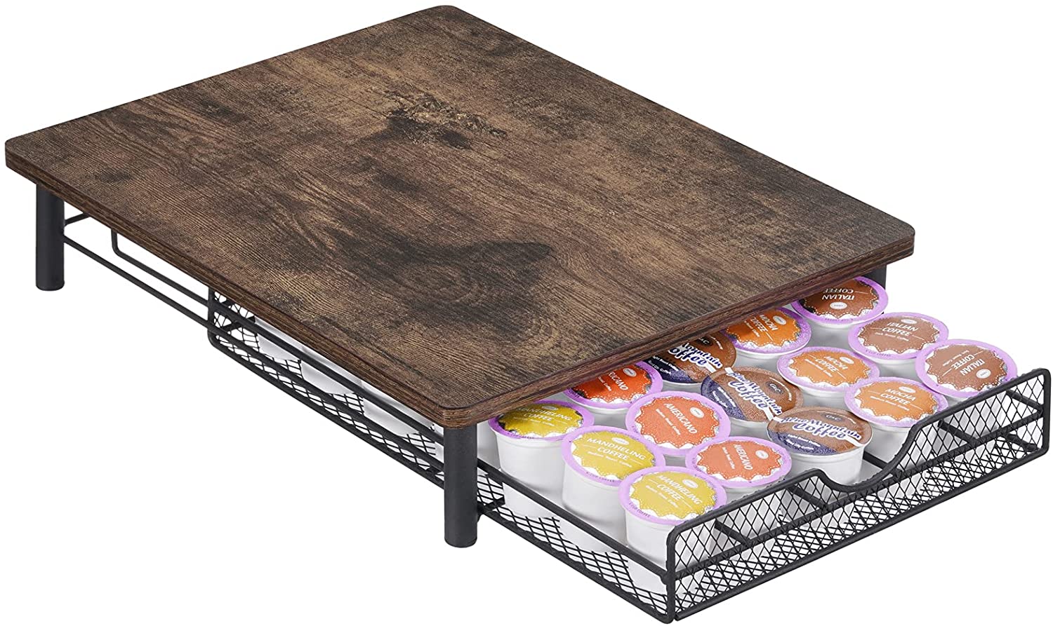 Coffee Pod Drawer Holder with 35 Capacity Capsule Pods, Coffee Pot