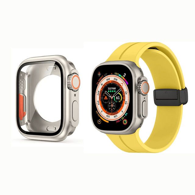 Correa de Silicona Deportiva para Apple Watch, Hebilla Magnética con Full Case, Compatible con Todas las Series