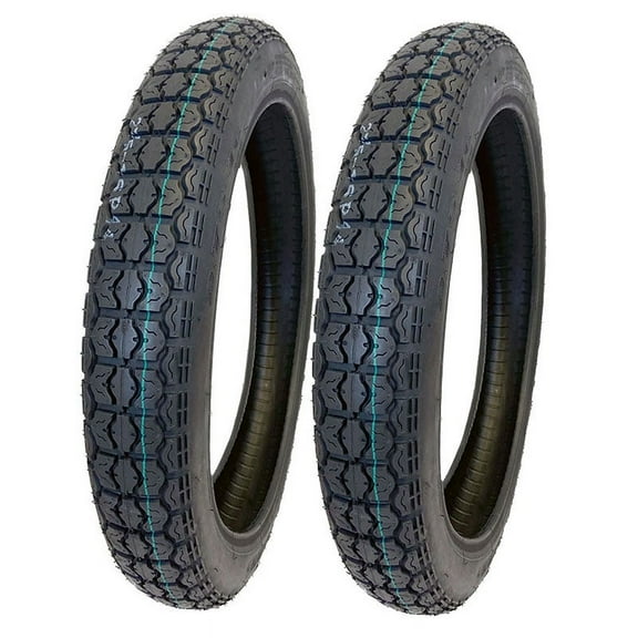 MMG Motorcycle Set of Two Front and Rear 2.75-16 Slightly Knobby Tire
