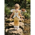 thumbnail image 4 of BemeyourBBs 2Pcs Toddler Baby Girls Summer Clothes Cute Infant Baby Girl 2 Pieces Outfits Flying Sleeve Plaid Print Back Bow Lace Trim Shirt Tops and Elastic Waist Pants Set, 4 of 9