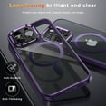 thumbnail image 6 of Magnetic for iPhone 15 Pro Max Case Clear [MagSafe Compatible] with Enhanced Camera Protection [Mil-Grade Drop Droof] Non-Yellowing Slim Protective Case (Dark Purple), 6 of 6