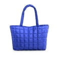 thumbnail image 2 of Gustave Quilted Tote Bag for Women Padding Puffer Shoulder Bag Carryall Handbag Trendy Lightweight Large Capacity Puffy Hobo Purse for Travel Gym Work - Blue, 2 of 8