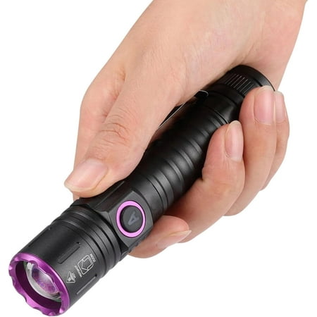 Rechargeable Blood Tracking Light Purple Light Flashlight Black Lights Flashlight 365nm UV Flashlights Rechargeable High Power Blacklights for Pet Urine Detection Rocks Scorpions