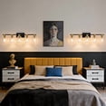 thumbnail image 4 of Deyidn 5-Light Black Gold Dimmable Vanity Light with Frosted Clear Glass Shade, 4 of 10