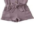 thumbnail image 4 of Toddler Baby Girls Fly Sleeve Ruffled Waistband Romper Outfits, 4 of 4
