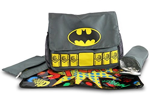 Dc Comics Warner Brothers Batman Messenger Diaper Bag Gray 5011
