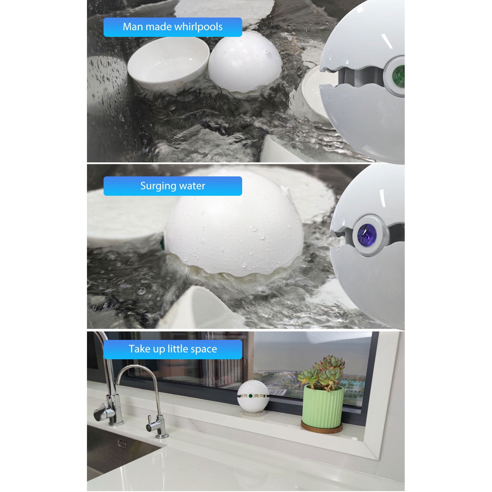 NFTIGB Mini Sink Dishwasher Portable 18W Efficient USB Dish Washing Machine with White Bucket for Home Kitchen, 9.05 inches / 23 cm Compact Auto Shutdown