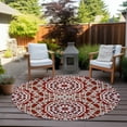 thumbnail image 6 of Addison Rugs Chantille Indoor/Outdoor Transitional Circles Red Washable Round Rug, 8' x 8', 6 of 6