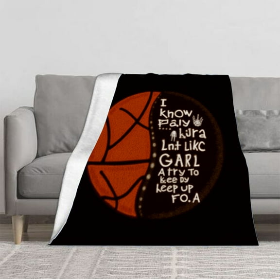 Durable Soft Flannel Blanket - Cozy Basketball Split Design Warm for Sofa Travel Bed & Chair - Perfect for Sports Fans
