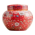 thumbnail image 1 of Ceramic Ginger Jar Vase with Lid Flower Arrangement Chinese Desktop Crafts Red, 1 of 9
