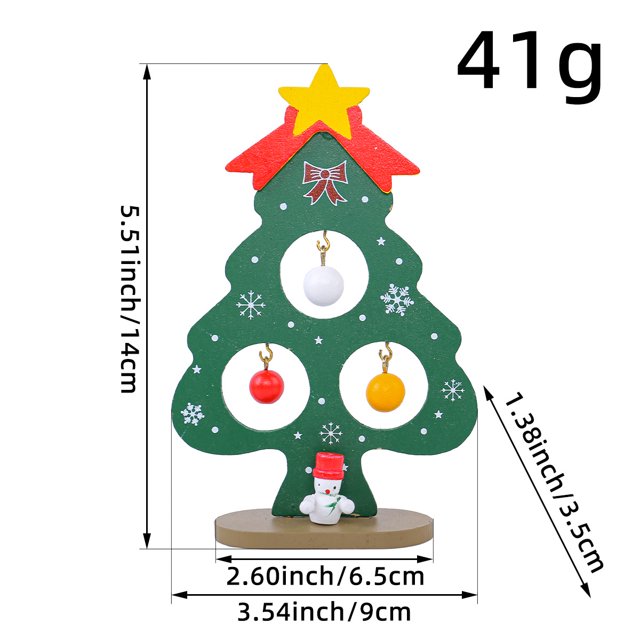 2 pcs Christmas Tree Desktop Ornament ArtificialesChristmas Tree Ornament Mini Desk Christmas Tree Christmas Wooden