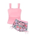 thumbnail image 2 of Shadoumai Girls Swimsuit Ruched Side Bikini Sets Drawstring Bottoms Girls Tankini Swimsuit 2-Piece Ruched Side Girls Bathing Suit&nbsp;size 6, 2 of 3