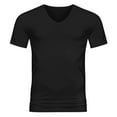 thumbnail image 4 of Black Summer Short Sleeve V Neck Gym Spandex T Shirts Mens Shirt Fashion Casual Quick Dry Breathable Sweat Wicking Top, 4 of 4