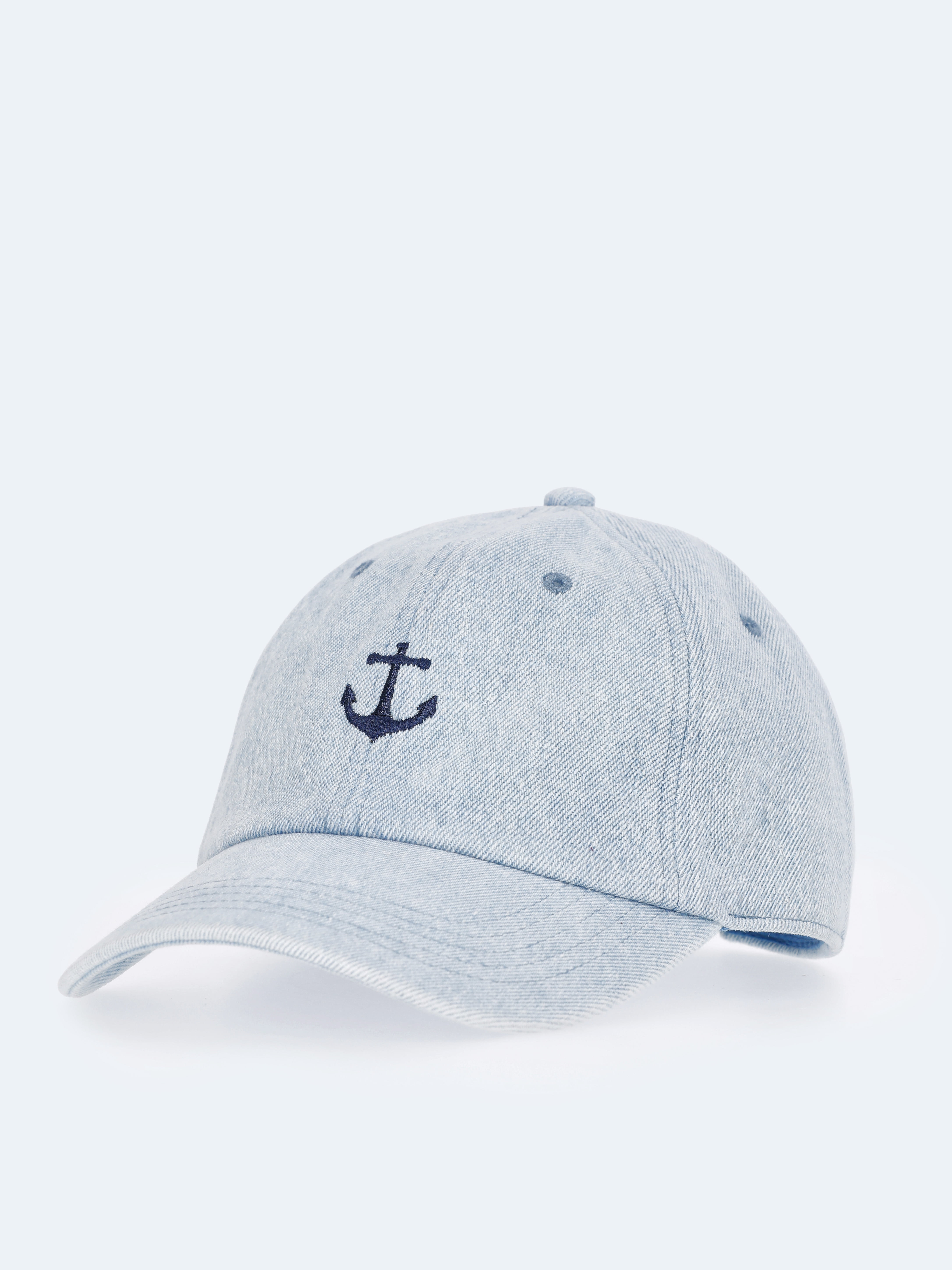 Time and Tru Women's Anchor Embroidered Baseball Hat, Blue