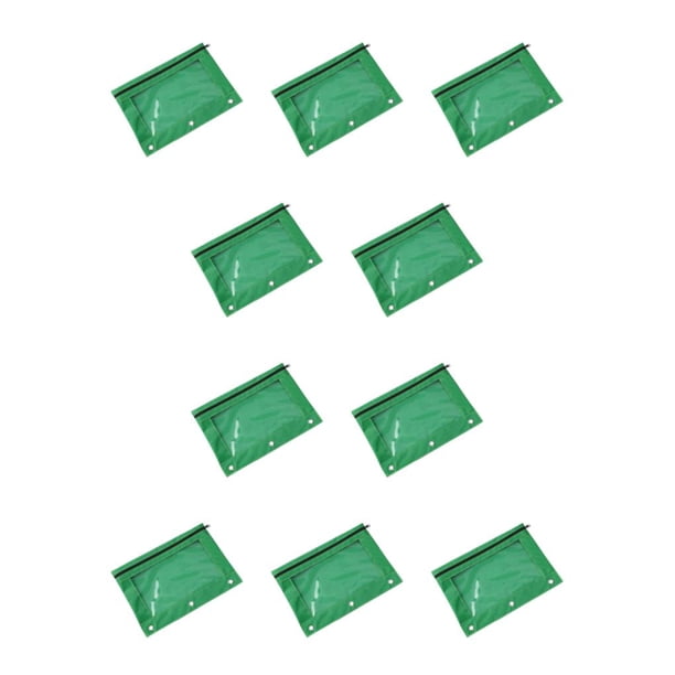 Inteprter Práctica bolsa con cremallera para almacenar y organizar documentos Bolsa de almacenamiento de documentos Bolsa para documentos Verde Verde 10Conjunto