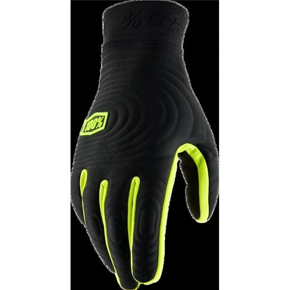 100% Brisker Xtreme Gloves - Black/Yellow, Full Finger, Men's, Medium