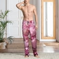 thumbnail image 2 of Vsdgher Pink Glitter Heart Candy Mens Pajama Pants Sleep & Lounge Pants, PJ Pants-Large, 2 of 6