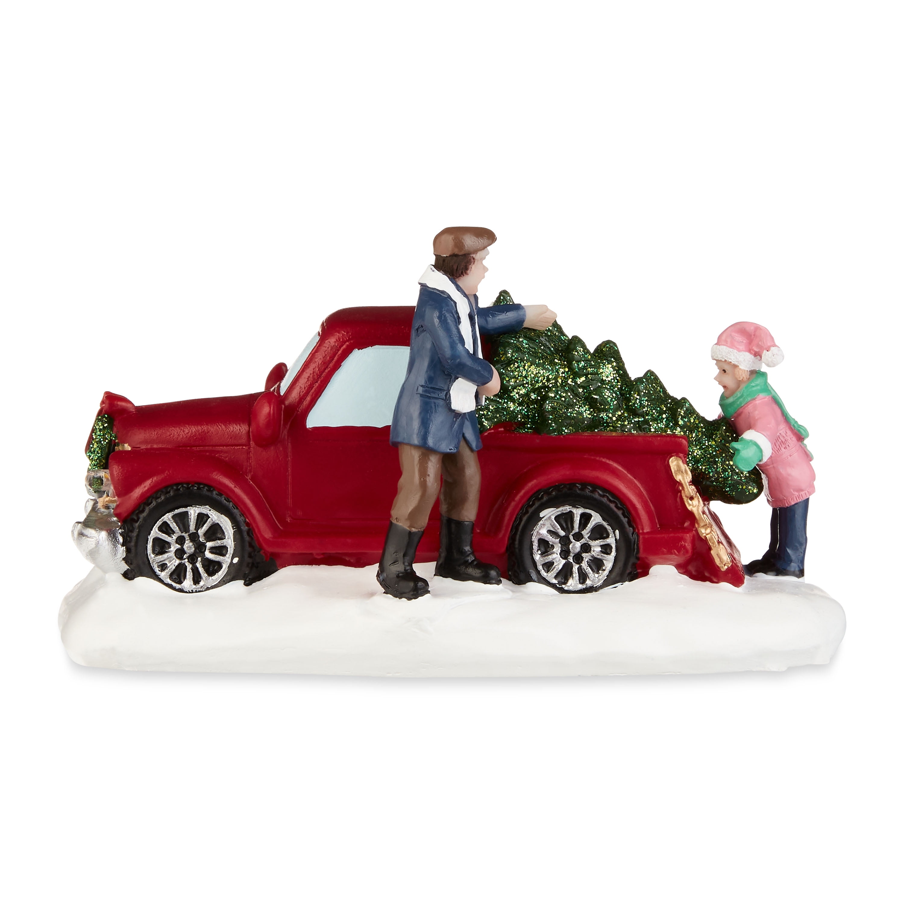 Holiday Time Christmas Village Accessory Indoor Decor LED Repair The Car, 2.625" Height
