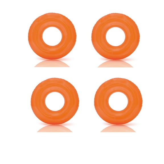 Intex 59260EP Colorful Transparent Inflatable Swimming Pool Tube Raft (4 Pack)