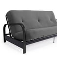 thumbnail image 2 of Cleo Black Metal Arm Full Size Futon Frame with 6” Thermobonded High Density Polyester Fill Mattress, 2 of 8