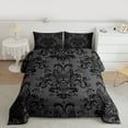 thumbnail image 2 of jejeloiu Retro Damask Print Full Size Comforter Sets,Tree Of Life Bedding Comforter Set,Black Baroque Flower Bedding Sets For Men Women,Luxury Bedroom Decor Reversible,3-Piece, 2 of 8