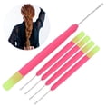 thumbnail image 1 of 5pcs Plastic Hair Extension Crochet Hook, Latch Hook Crochet  Set5pcs Salon Pulling Hook Needle Threader Crochet Tools, Hair Extension Crochet Hook Crochet Hair Tools, 1 of 7