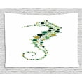 thumbnail image 1 of Seahorse Tapestry, Pointillist Technique Hippocampus Design in Pastel Colors Ocean Wildlife Theme, Wall Hanging for Bedroom Living Room Dorm Decor, 60W X 40L Inches, Multicolor, by Ambesonne, 1 of 2
