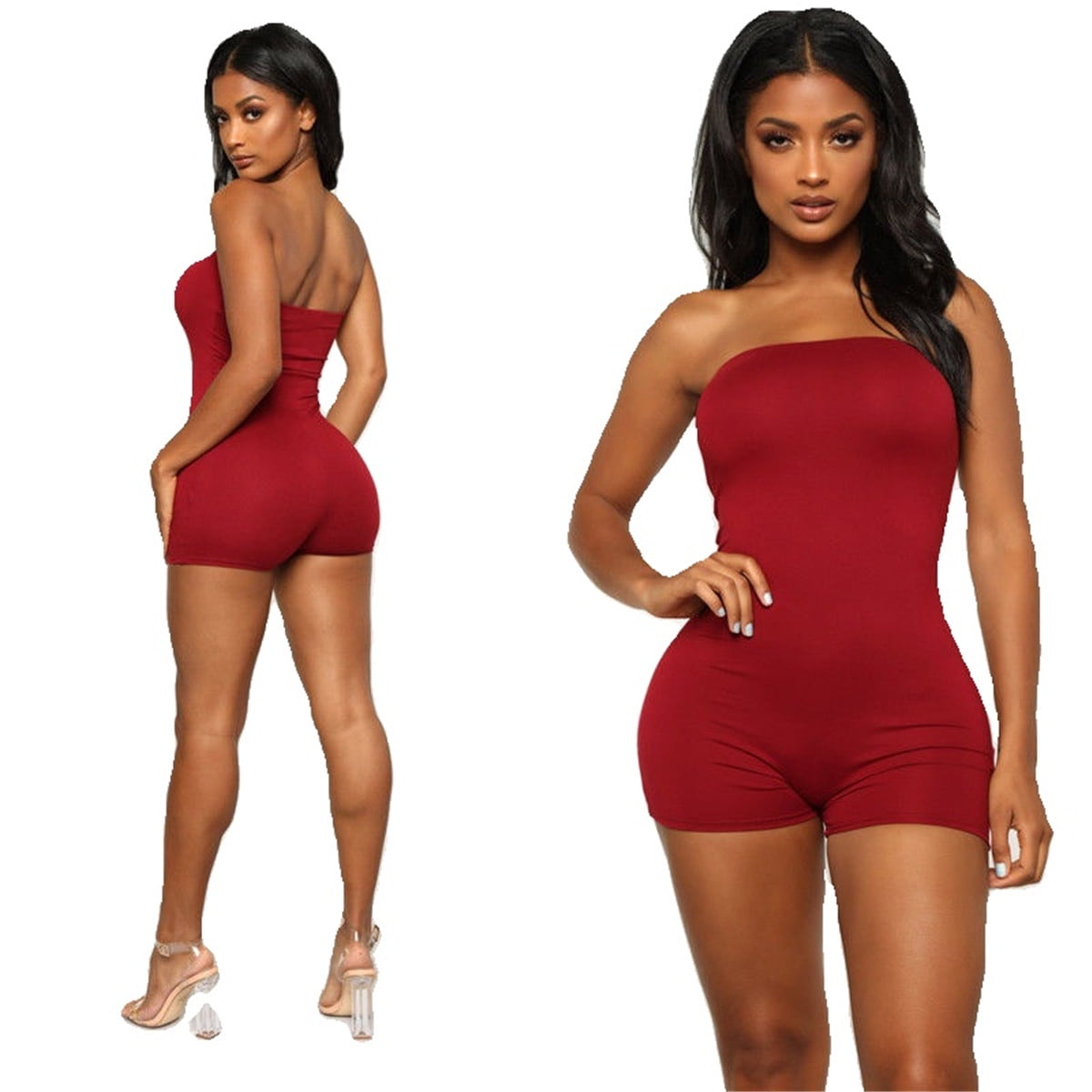ZAXARRA Women Casual Sleeveless Bodycon Romper Jumpsuit Club Bodysuit