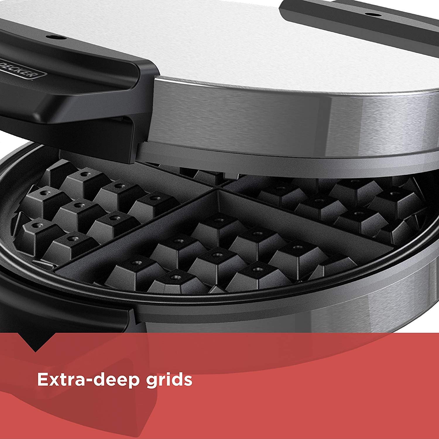 BLACK+DECKER WMB505 Belgian Waffle Maker, Stainless Steel, Pack of