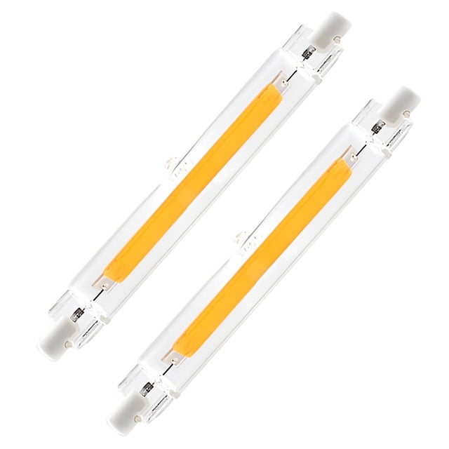 Lámpara LED R7S de cristal COB de doble extremo con enchufe horizontal de 78 mm y 118 mm